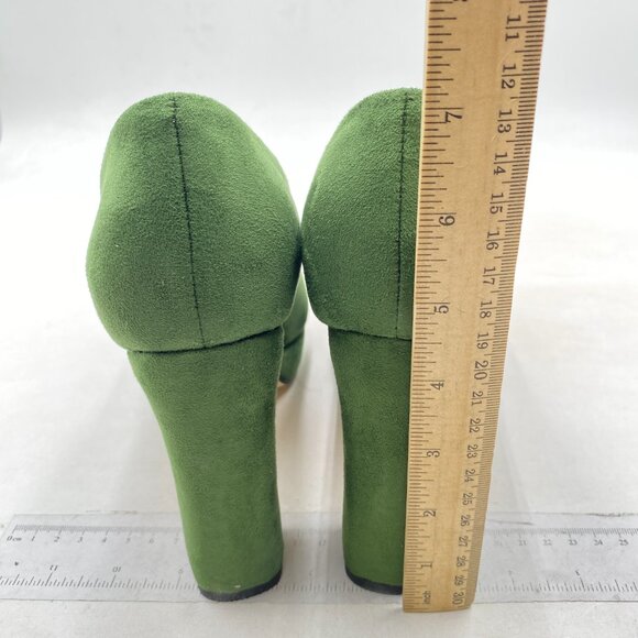 Milooey shoes Women Graceful Round Toe Platform High Heels Chunky Block Green - Picture 5 of 8